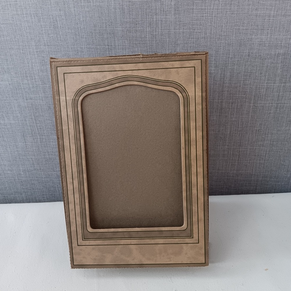 John Studio Vintage Triptych Folding Cardboard Photo Frame Folder Brown Art Deco